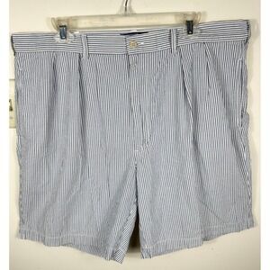 Polo Ralph Lauren Shorts Men 40 Blue Tyler Seersucker Striped Cotton 90s Vintage